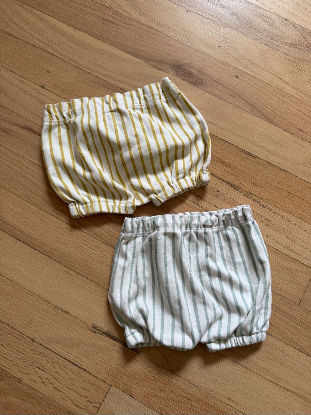 PEHR Striped Cotton Baby Shorts - Yellow & Light Blue/Green - Picture 3 of 4